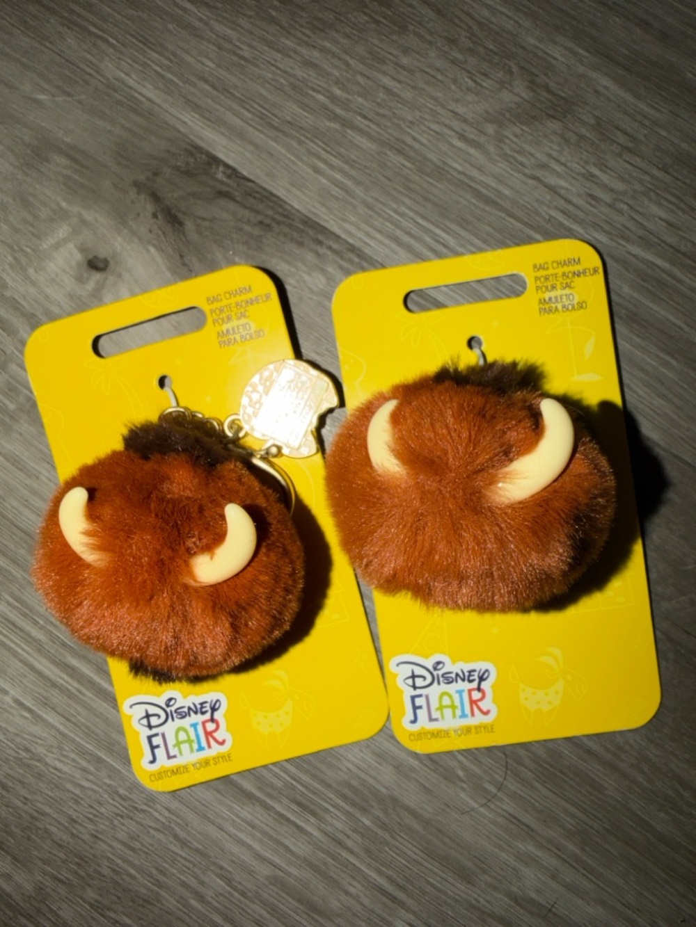 💜Firm Price💜2 Disney Fuzzy zoom Pom Flair Bag charms